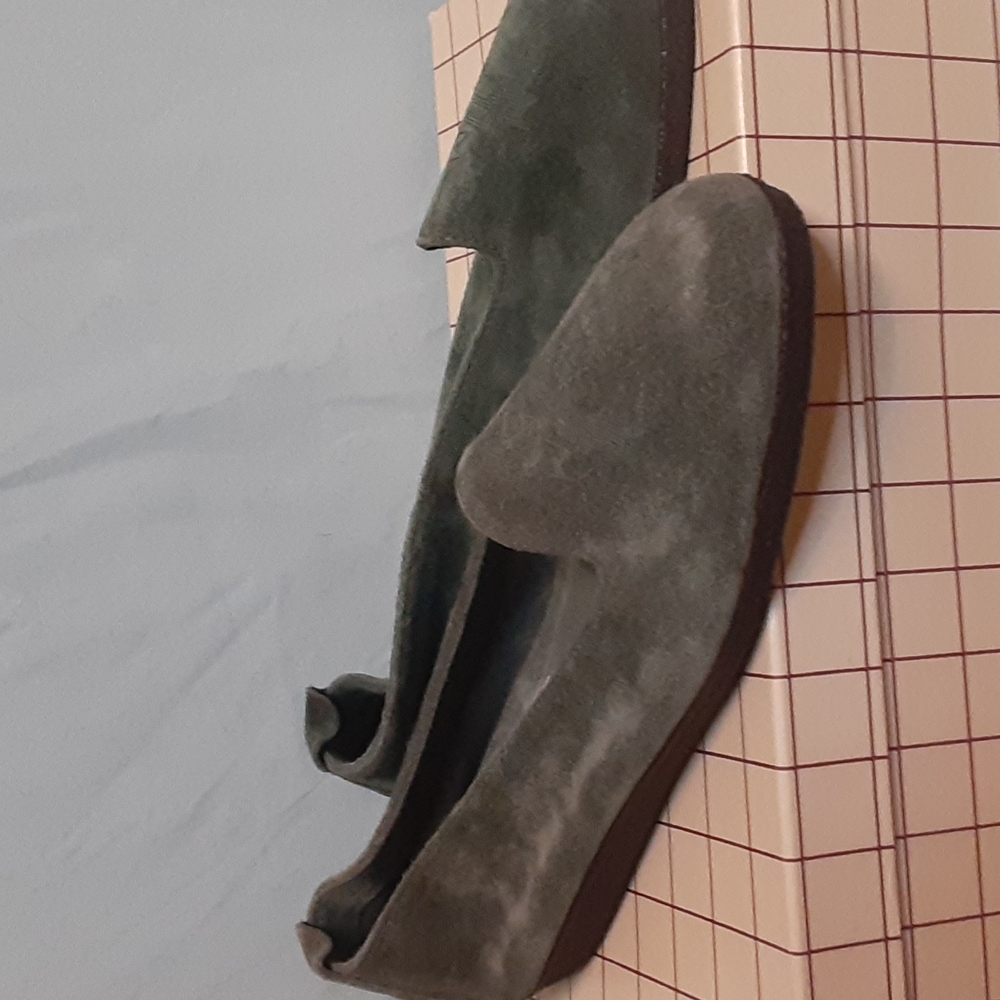 Green slip on shoes